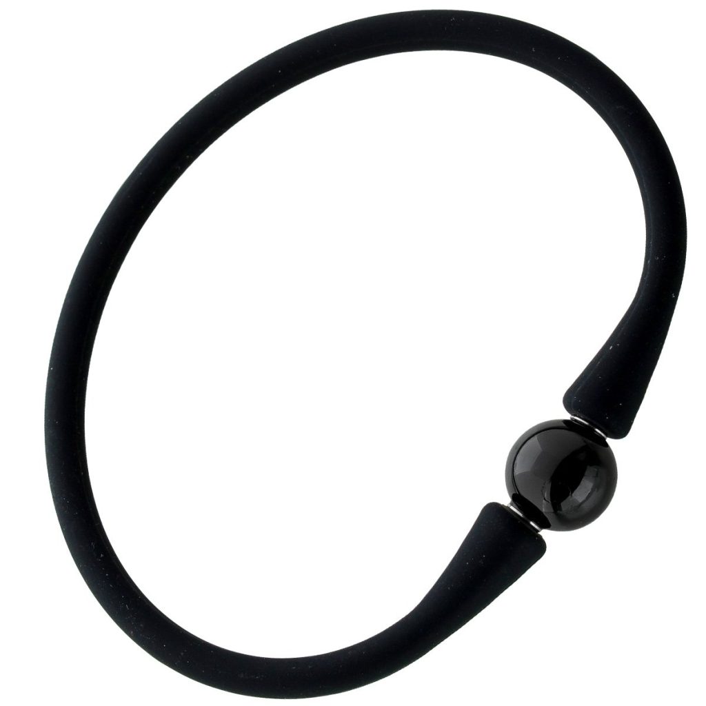 Schörl Armband Silikon schwarzer Natur Edelstein